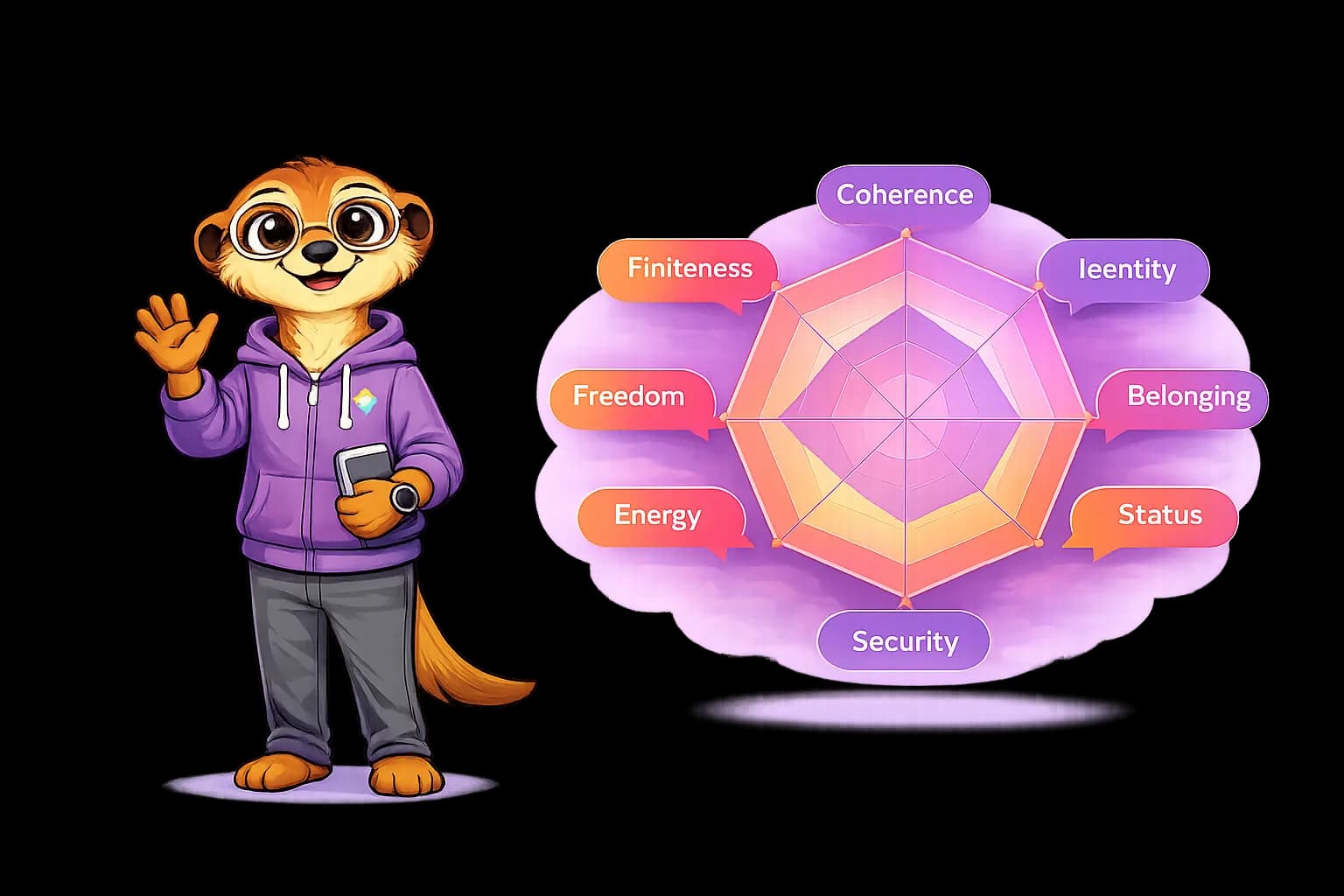 Theo Mascot with Radar Chart